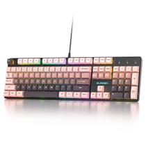 Teclado Mecânico Ussixchare V200 com Fio, RGB, Switch Vermelho, 104 Teclas Teclado Mecânico Ussixchare V200 com Fio, RGB, Switch Vermelho, 104 Teclas