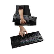 Teclado MIDI pro 37 Teclas RGB Todo Preto Com 16 Pads, 4 Faders, 8 Encoders E Motor De Sintetizador Teclado MIDI pro 37 Teclas RGB Todo Preto Com 16 Pads, 4 Faders, 8 Encoders E Motor De Sintetizador