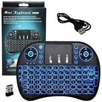 Teclado Mini Keyboard Air Mouse Touch sem fio LED