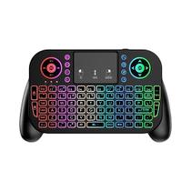 Teclado Mini RGB Sem Fio Bluetooth 5.0 Com Touchpad, Modo Duplo Recarregável Para Android TV Box