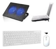 Teclado, Mou, Sup Cooler Duplo Para Notebook Positivo Branco