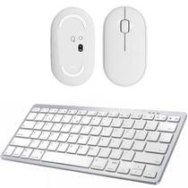 Teclado, Mouse Bluetooth Branco Para Notebook Positivo - Bd net collections