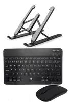 Teclado + Mouse Bluetooth + Suporte Compatível Com Macbook Air M2 2022 Teclado + Mouse Bluetooth + Suporte Compatível Com Macbook Air M2 2022