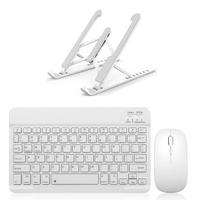 Teclado + Mouse Bluetooth + Suporte Compatível Com Macbook Air M2 2022