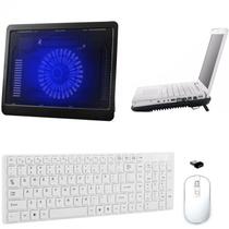 Teclado, Mouse e Suporte Cooler para Notebook Dell - Branco