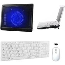 Teclado, Mouse E Suporte Cooler Para Notebook Hp - Branco Teclado, Mouse E Suporte Cooler Para Notebook Hp - Branco