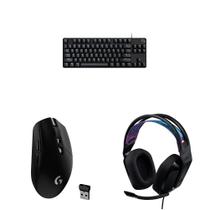 Teclado + mouse + fone de ouvido Logitech TKL SE G305 G335 Preto Teclado + mouse + fone de ouvido Logitech TKL SE G305 G335 Preto