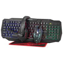 Teclado Mouse Fone Kit Gamer Strike Me Cm 406 De Ouvido Mousepad 4 Em1