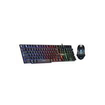 Teclado Mouse Gamer Argomtech Combat Kb 2051Bk Usb Rgb Ingles Preto