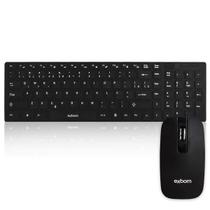 Teclado Mouse Kit Home Office Sem Fio Preto Exbom BK-S1000 Teclado Mouse Kit Home Office Sem Fio Preto Exbom BK-S1000