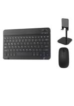 Teclado Mouse Sem Fio Recarregável Bluetooth com suporte para Tablet/Cel