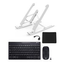 Teclado Mouse sem Fio + Suporte + Mouse Pad + OTG Kit p/ Tablet Smartphone Notebook - VINIK