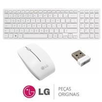 Teclado + Mouse Sem Fio V320 Branco + Receptor de Sinal All In One e Notebook LG