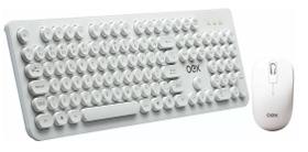 Teclado Mouse SFio Oex Tm 410 2.4Ghz Branco Teclas Redondas