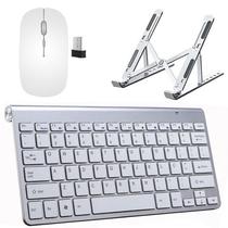 Teclado Mouse Slim e Suporte Branco para Notebook Asus