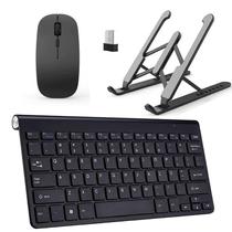 Teclado Mouse Slim E Suporte Preto Para Notebook Positivo