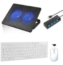 Teclado, Mouse, Suporte Cooler 2x Hub Notebook Msi - Branco Teclado, Mouse, Suporte Cooler 2x Hub Notebook Msi - Branco