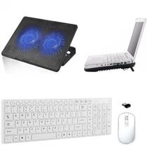 Teclado, Mouse Suporte Cooler Duplo Notebook Asus - Branco