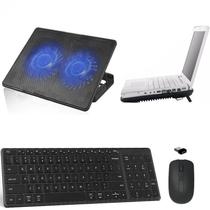 Teclado, Mouse, Suporte Cooler Duplo Notebook Dell - Preto