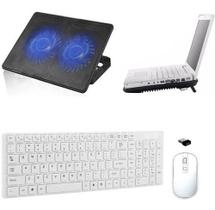 Teclado, Mouse, Suporte Cooler Duplo Notebook Samsung Branco