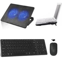 Teclado, Mouse, Suporte Cooler Duplo P/notebook Asus - Preto