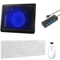 Teclado, Mouse, Suporte Cooler Hub 4 Notebook Dell - Branco - BD Net