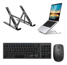 Teclado Mouse Wireless E Suporte Branco Para Notebook Dell