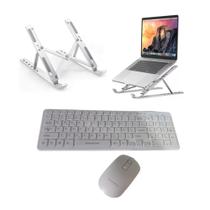 Teclado + Mouse Wireless + Suporte Alumínio Para Notebook Dell