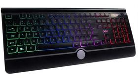 Teclado Multimídia Com Led Abnt2 Oex Tc302 Rainbow Usb Cor De Teclado Preto