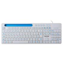 Teclado Multimídia Office Usb Branco Apoio Para Smartphone - Multilaser