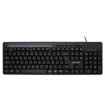 Teclado Multimidia Office USB Preto com Apoio para Smartphone TC262