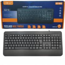Teclado Multimídia Para Computador USB Silencioso e com descanso de pulso Teclado Multimídia Para Computador USB Silencioso e com descanso de pulso