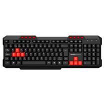 Teclado Multimídia Preto Vermelho com fio USB Qwerty Abnt2 Kross