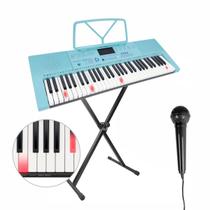 Teclado Musical 61 Teclas Iluminadas 510 Timbres MXT com Suporte e Microfone Teclado Musical 61 Teclas Iluminadas 510 Timbres MXT com Suporte e Microfone