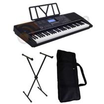 Teclado Musical 61 Teclas Sensitivas USB MIDI Suporte E Capa