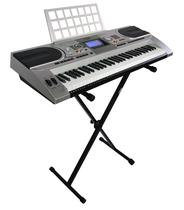 Teclado Musical Arranjador 61 Teclas HK-935 Midi - Profissional Sensitive - USB - Visor Lcd + Fonte Bivolt + Suporte Partitura + Suporte Pedestal - HKeyBoard