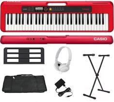Teclado Musical Casio Casiotone CT-S200 61 Teclas Vermelho + Suporte + Capa + Fone