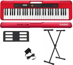 Teclado Musical Casio Casiotone CT-S200 61 Teclas Vermelho + Suporte X
