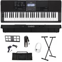 Teclado Musical Casio CT-X800 USB 61 teclas + Suporte + Capa + Pedal + Fone Ouvido