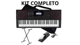 Teclado Musical Casio CTX3000 61 teclas preto Capa Suporte X Pedal Sustain Teclado Musical Casio CTX3000 61 teclas preto Capa Suporte X Pedal Sustain