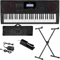 Teclado Musical Casio CTX3000 61 teclas preto Capa Suporte X Pedal Sustain Teclado Musical Casio CTX3000 61 teclas preto Capa Suporte X Pedal Sustain