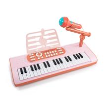 Teclado musical eletrônico multifuncional com microfone conect brinq