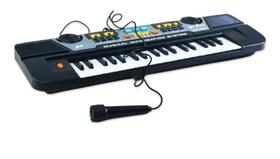 Teclado Musical Infantil 37 Teclas Com Microfone E Fonte - Ms Keyboard Tm