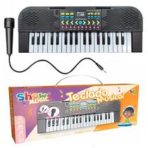 Teclado Musical Infantil 37 Teclas Com Microfone Ritmos E Funções Educativas De Gravação