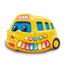 Teclado Musical Infantil Ônibus Escolar Colorido -Shiny Toys
