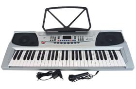 Teclado Musical Meike 54 Teclas MK-2083 - Visor LED + Fonte Bivolt + Suporte Partitura