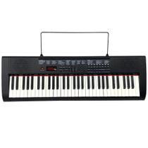 Teclado Musical Queens 61 teclas Semi Profissional Max Evolux Versátil Diversos Ritmos Painel Digital Controle de Velocidade Preto