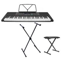Teclado Musical Spring Tc161 61 Teclas Estudante Com 350 Timbres Suporte e banco