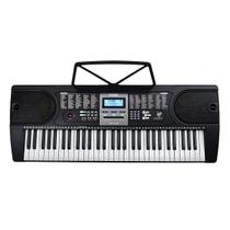 Teclado Musical Voik VTM3000 61 Teclas 255 Timbres 255 Ritmos 24 Músicas Demo Com 2 Alto Falantes Microfone Para Iniciantes Cor Preto Bivolt 110v220v