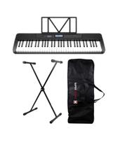 Teclado Musical Waldman WTS-300 Preto + Capa Teclado + Suporte em X